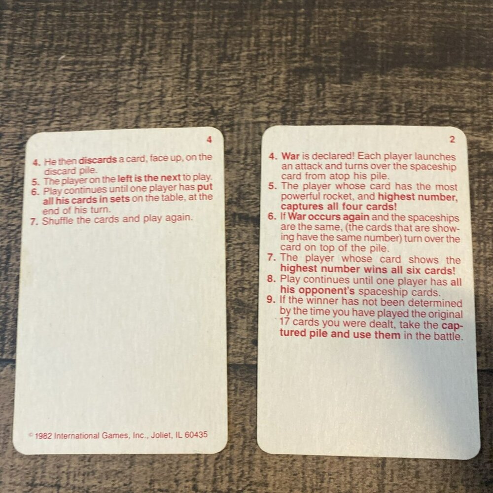 Vintage Space Rockets Card‎ Game 1983 Complete In Rough Condition - Picture 6 of 16